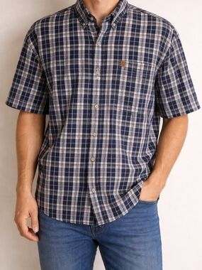 Carhartt Plaid Short-Sleeve Button-Down Shirt XL